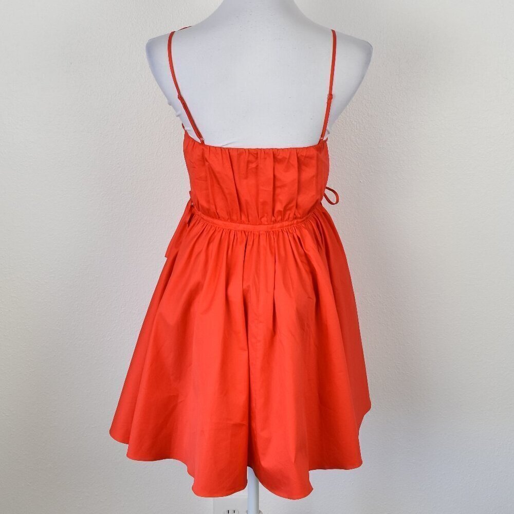 Self-Portrait Red Macrame Lace Organic Cotton Mini Dress Red - 0 - Picture 5 of 11